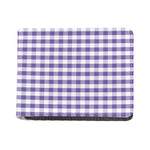 Purple And White Gingham Pattern Print Bifold Wallet