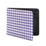 Purple And White Gingham Pattern Print Bifold Wallet