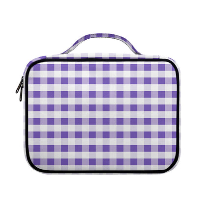 Purple And White Gingham Pattern Print Briefcase Bible Bag