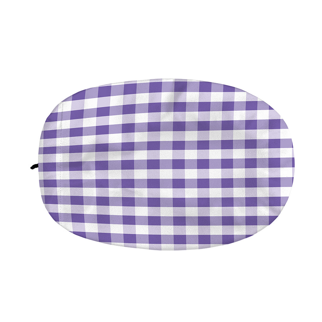 Purple And White Gingham Pattern Print Car Side Mirror Covers