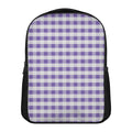 Purple And White Gingham Pattern Print Casual Backpack