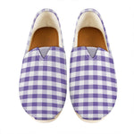 Purple And White Gingham Pattern Print Casual Shoes