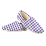 Purple And White Gingham Pattern Print Casual Shoes