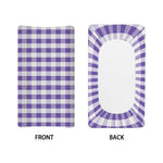 Purple And White Gingham Pattern Print Changing Pad Cover
