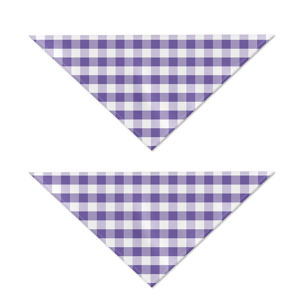 Purple And White Gingham Pattern Print Dog Bandana