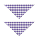 Purple And White Gingham Pattern Print Dog Bandana