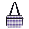 Purple And White Gingham Pattern Print Double Strap Bible Bag