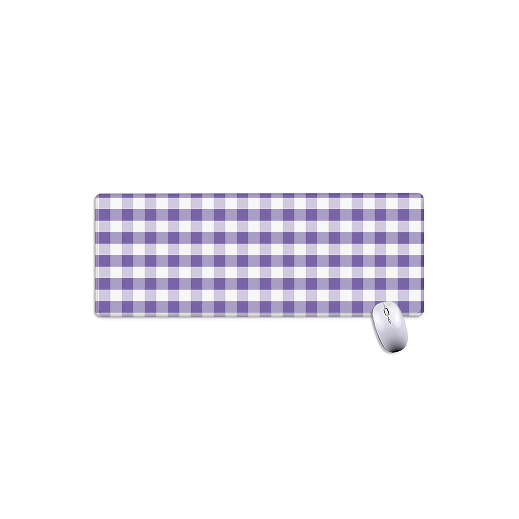 Purple And White Gingham Pattern Print Extended Mouse Pad