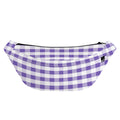 Purple And White Gingham Pattern Print Fanny Pack