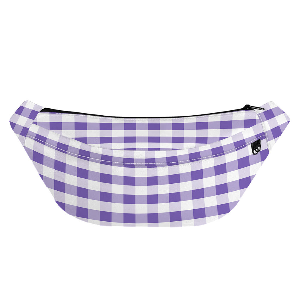 Purple And White Gingham Pattern Print Fanny Pack