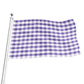 Purple And White Gingham Pattern Print Flag