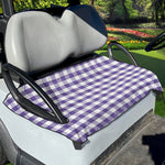 Purple And White Gingham Pattern Print Golf Cart Seat Cover