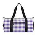 Purple And White Gingham Pattern Print Gym Bag