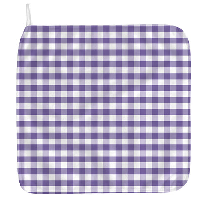 Purple And White Gingham Pattern Print Hand Towel