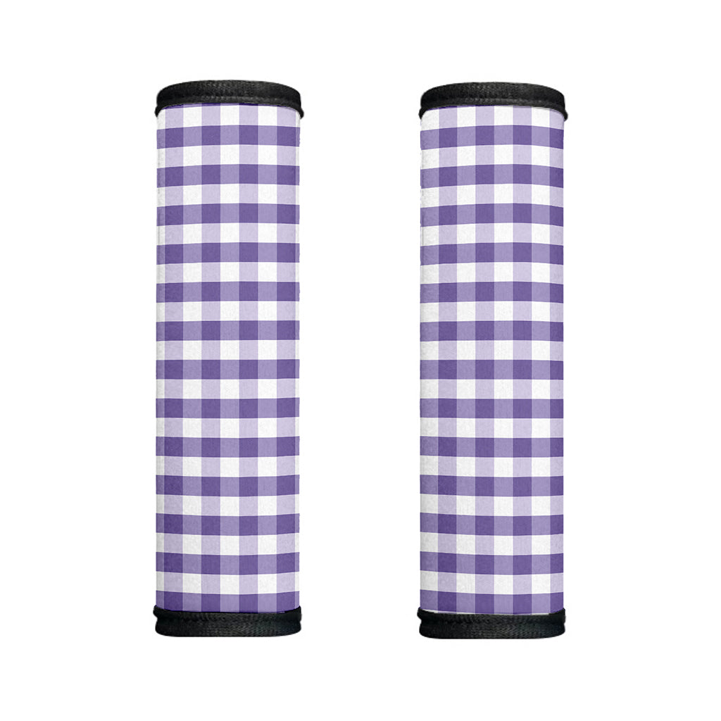 Purple And White Gingham Pattern Print Handle Covers