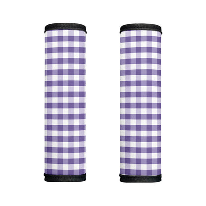 Purple And White Gingham Pattern Print Handle Covers