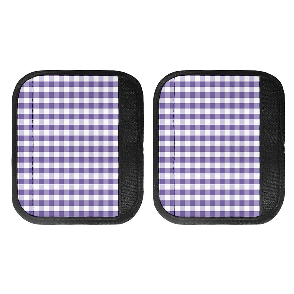 Purple And White Gingham Pattern Print Handle Covers