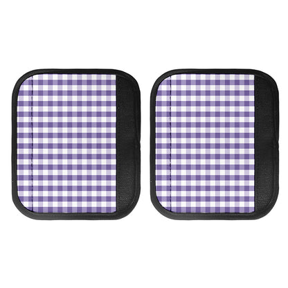 Purple And White Gingham Pattern Print Handle Covers