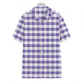 Purple And White Gingham Pattern Print Hawaiian Shirt