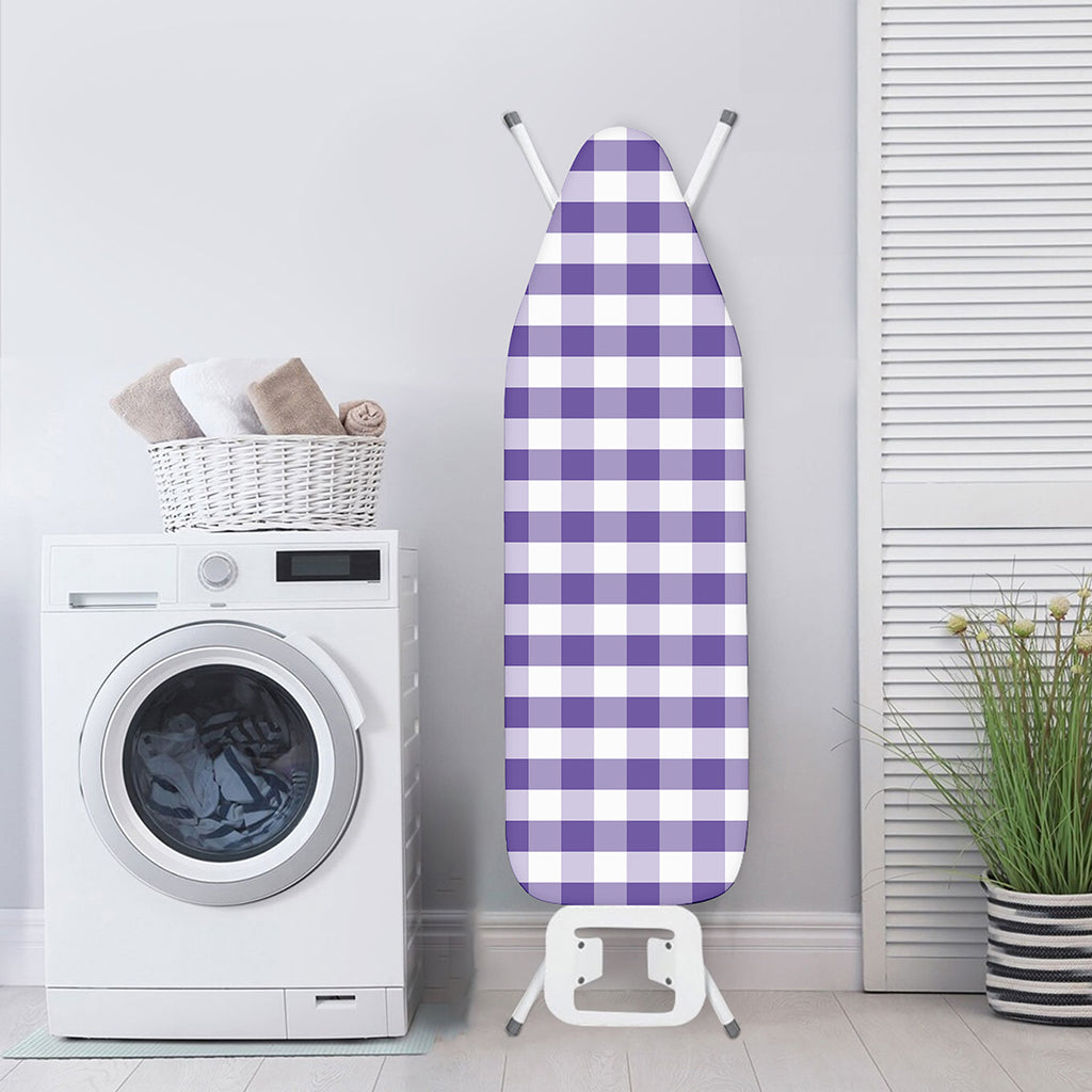 Purple And White Gingham Pattern Print Ironing Board Cover