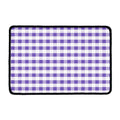 Purple And White Gingham Pattern Print Kitchen Mat