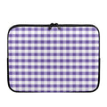 Purple And White Gingham Pattern Print Laptop Sleeve