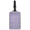 Purple And White Gingham Pattern Print Luggage Tag