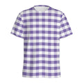 Purple And White Gingham Pattern Print Men's Athletic T-Shirt