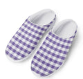 Purple And White Gingham Pattern Print Mesh Casual Shoes