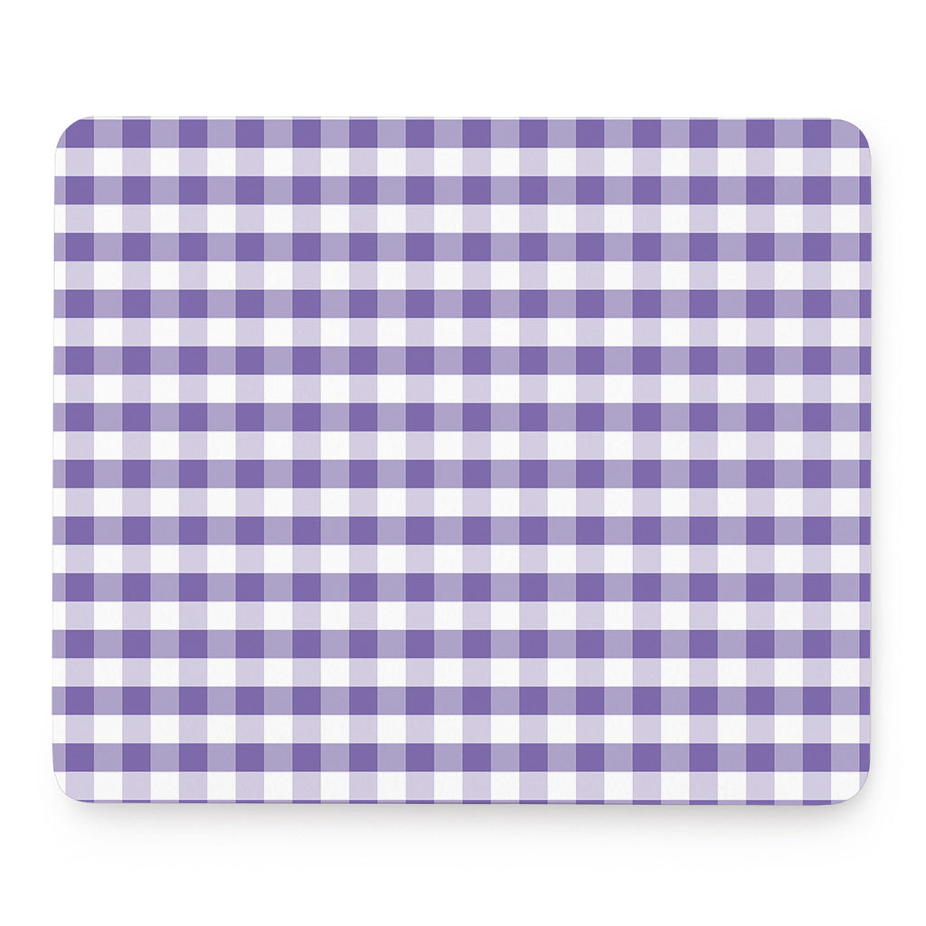 Purple And White Gingham Pattern Print Mouse Pad