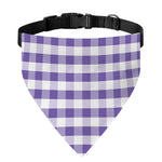 Purple And White Gingham Pattern Print Over The Collar Dog Bandana
