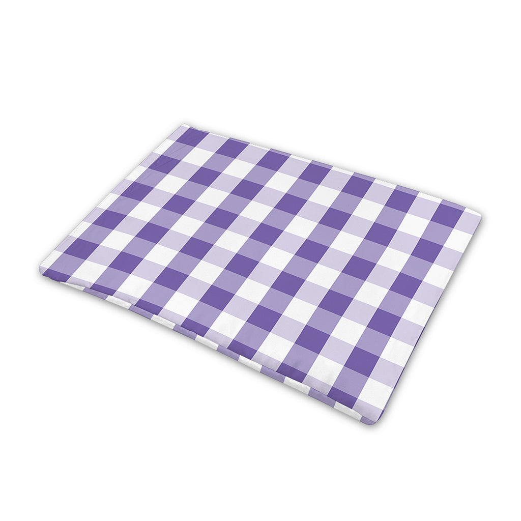 Purple And White Gingham Pattern Print Pet Cooling Mat Cover