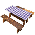 Purple And White Gingham Pattern Print Picnic Table Cover