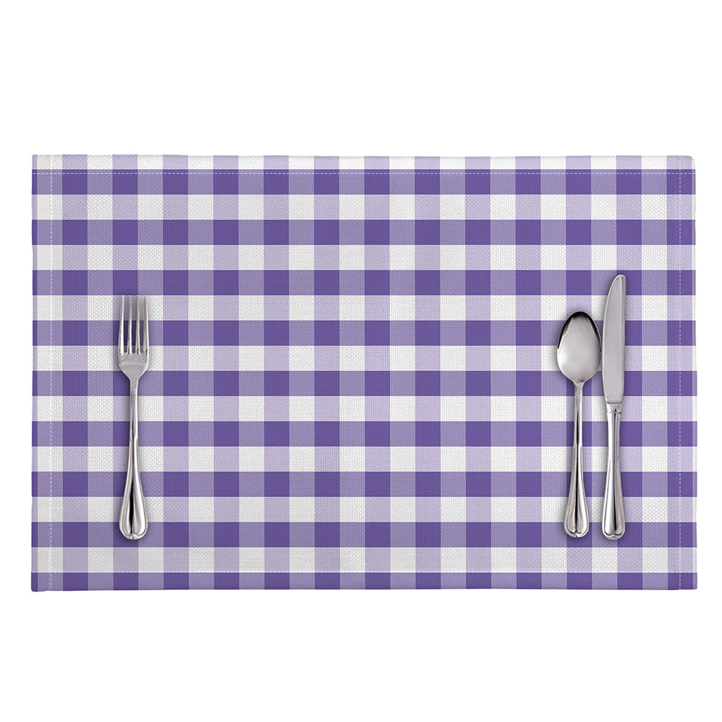 Purple And White Gingham Pattern Print Placemat