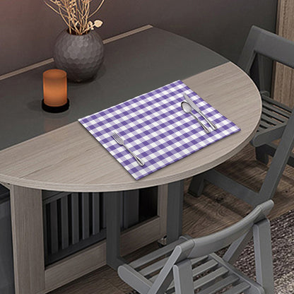 Purple And White Gingham Pattern Print Placemat