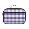 Purple And White Gingham Pattern Print Portable Lunch Bag