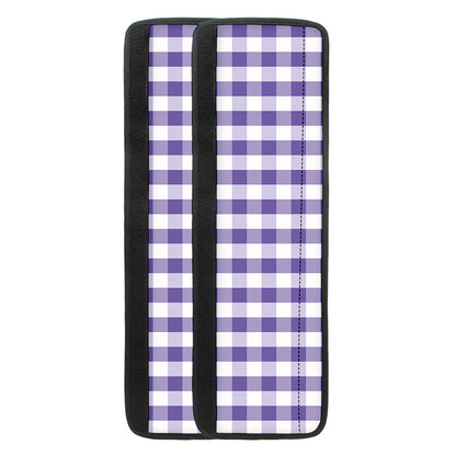 Purple And White Gingham Pattern Print Refrigerator Handle Covers