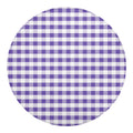 Purple And White Gingham Pattern Print Round Blanket