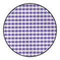 Purple And White Gingham Pattern Print Round Floor Mat