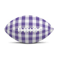 Purple And White Gingham Pattern Print Rugby Ball