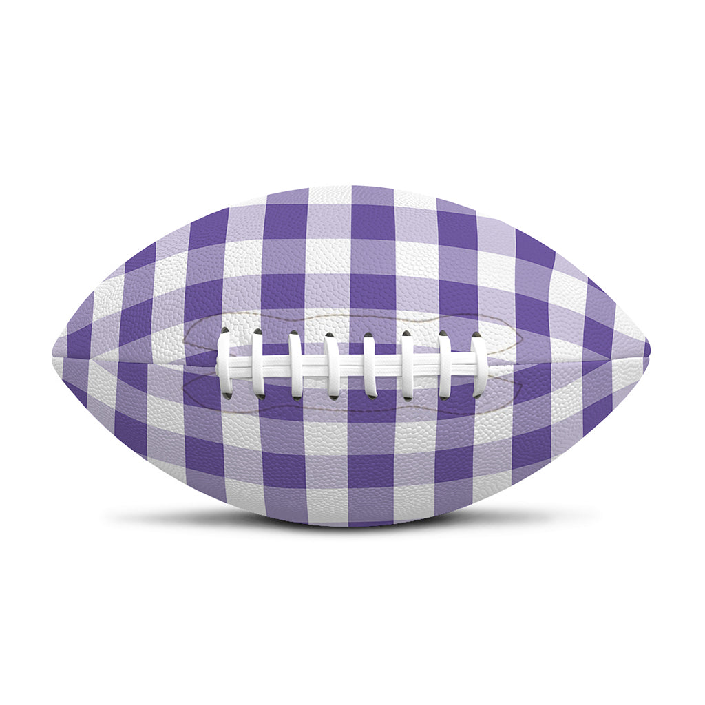 Purple And White Gingham Pattern Print Rugby Ball