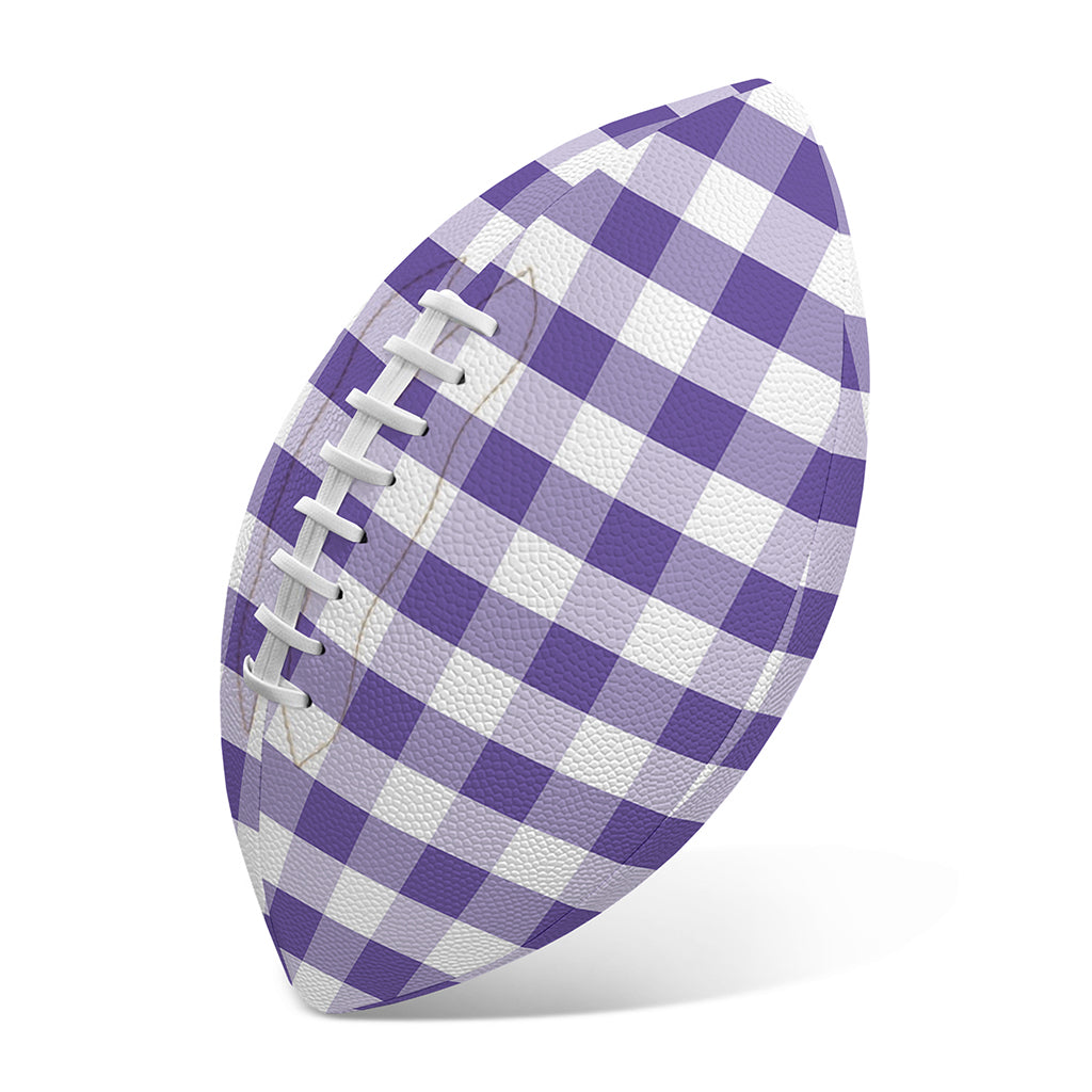 Purple And White Gingham Pattern Print Rugby Ball