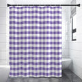 Purple And White Gingham Pattern Print Shower Curtain