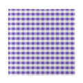 Purple And White Gingham Pattern Print Silk Bandana