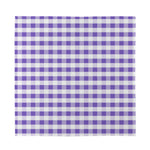 Purple And White Gingham Pattern Print Silk Bandana