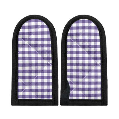 Purple And White Gingham Pattern Print Skillet Handle Cover