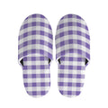 Purple And White Gingham Pattern Print Slippers