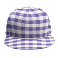 Purple And White Gingham Pattern Print Snapback Cap