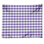 Purple And White Gingham Pattern Print Tapestry