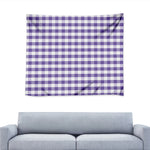 Purple And White Gingham Pattern Print Tapestry